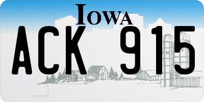 IA license plate ACK915