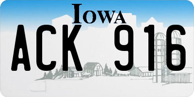 IA license plate ACK916
