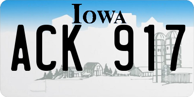 IA license plate ACK917