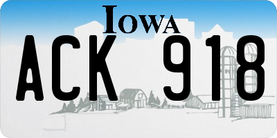 IA license plate ACK918