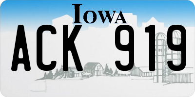 IA license plate ACK919