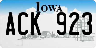 IA license plate ACK923