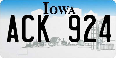 IA license plate ACK924