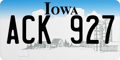 IA license plate ACK927