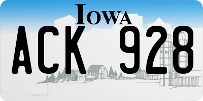 IA license plate ACK928