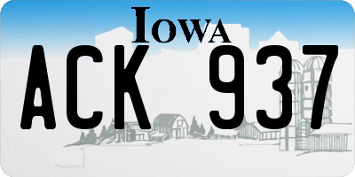 IA license plate ACK937