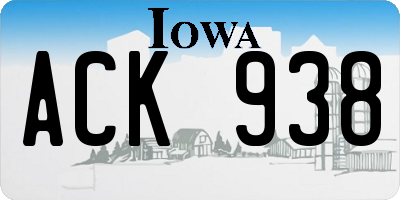 IA license plate ACK938