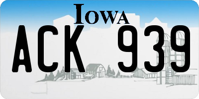 IA license plate ACK939