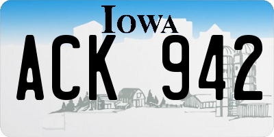 IA license plate ACK942