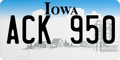 IA license plate ACK950
