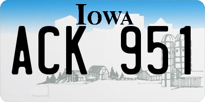 IA license plate ACK951