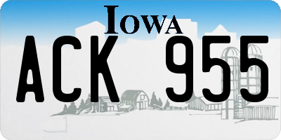 IA license plate ACK955