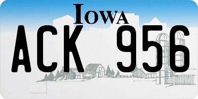 IA license plate ACK956