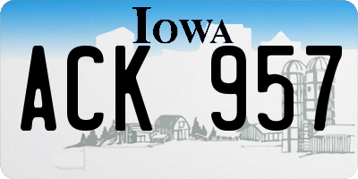 IA license plate ACK957