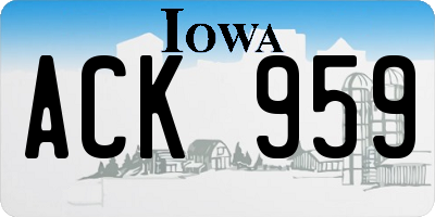 IA license plate ACK959