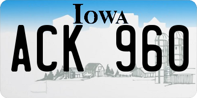 IA license plate ACK960