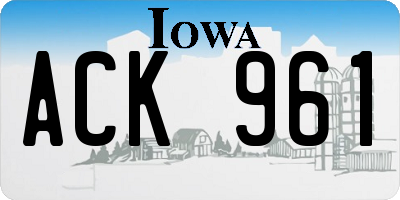 IA license plate ACK961