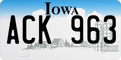 IA license plate ACK963