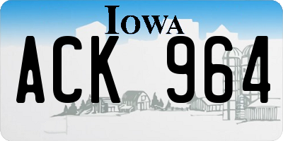 IA license plate ACK964