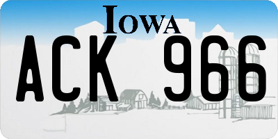 IA license plate ACK966