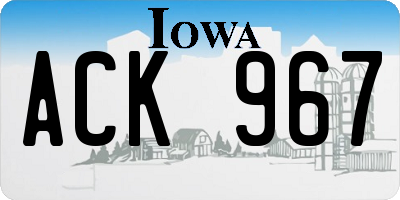 IA license plate ACK967