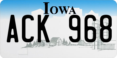 IA license plate ACK968