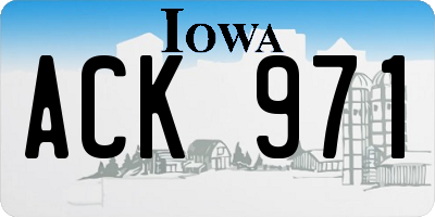 IA license plate ACK971