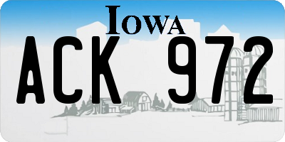 IA license plate ACK972
