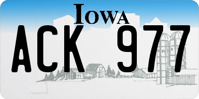 IA license plate ACK977