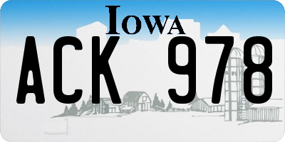 IA license plate ACK978