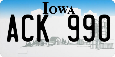 IA license plate ACK990