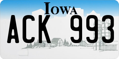 IA license plate ACK993
