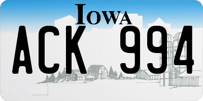IA license plate ACK994
