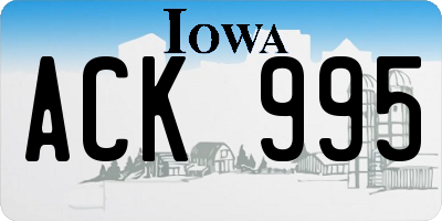 IA license plate ACK995