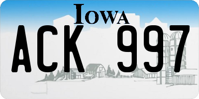 IA license plate ACK997