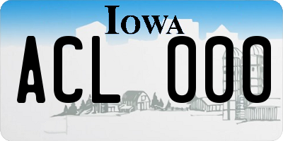 IA license plate ACL000