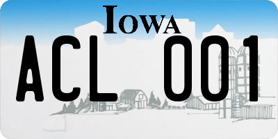 IA license plate ACL001