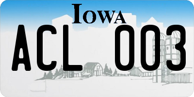 IA license plate ACL003