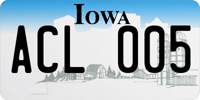 IA license plate ACL005