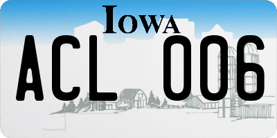 IA license plate ACL006