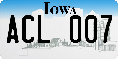 IA license plate ACL007