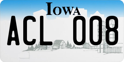 IA license plate ACL008