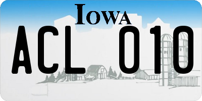 IA license plate ACL010