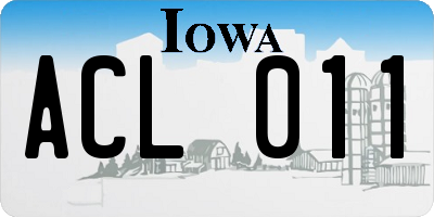 IA license plate ACL011