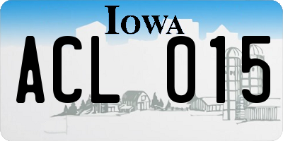 IA license plate ACL015