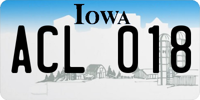 IA license plate ACL018
