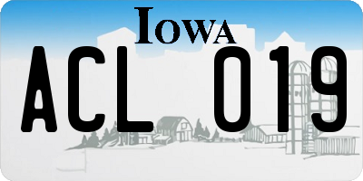 IA license plate ACL019
