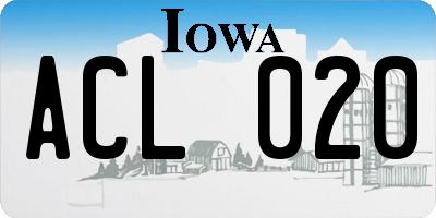 IA license plate ACL020