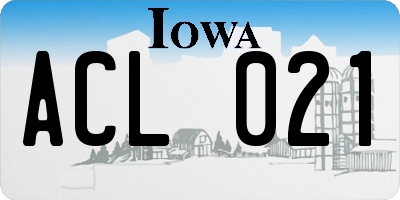 IA license plate ACL021