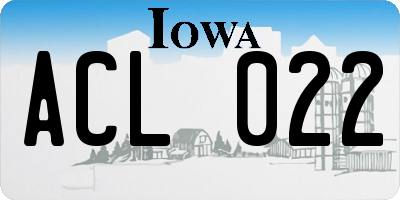 IA license plate ACL022
